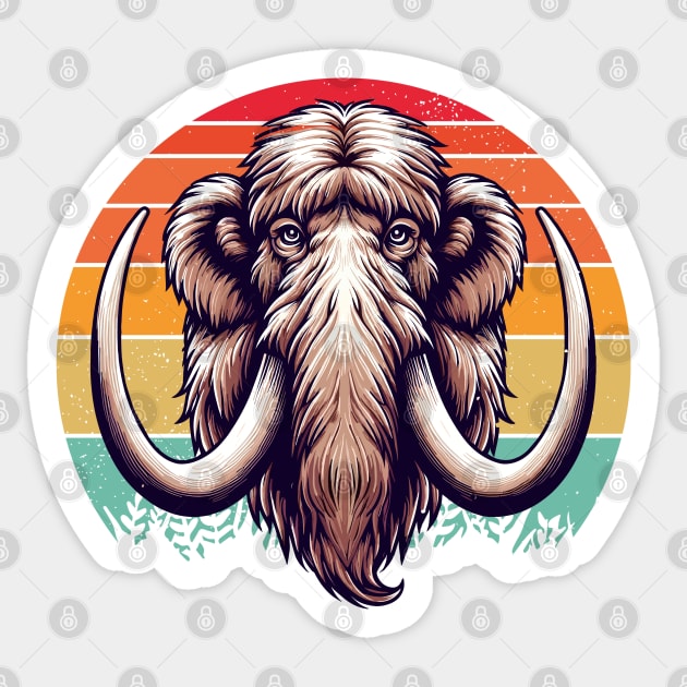 Retro vintage Woolly Mammoth Sticker by JessArty